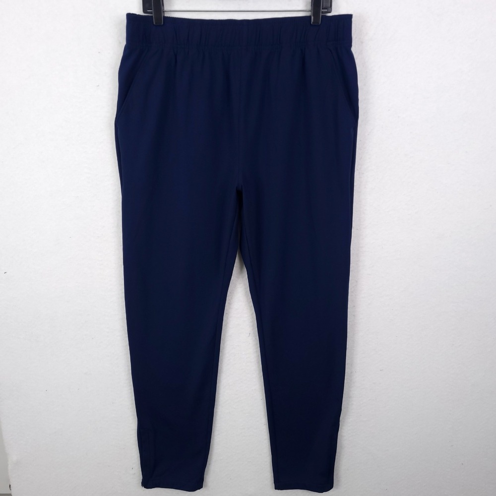 Joola Training Pants Mens Navy Blue Athletic Ankle Zip Joggers Large Activewear